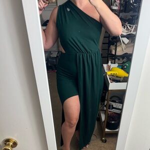 Amazon Asymmetrical Dark Green Dress
